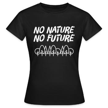 No Nature No Future Save the woods - Women's T-Shirt - black - Front - AI Model Female 172 dark (172cm)