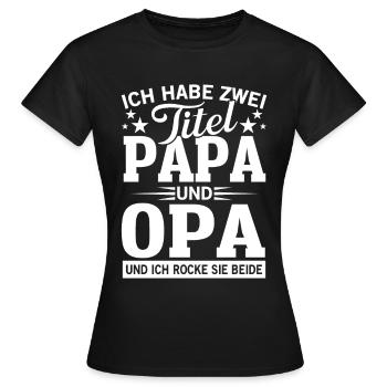 J’ai deux titres grand-père et papa - T-shirt Femme - noir - Devant - AI Model Female 172 dark (172cm)