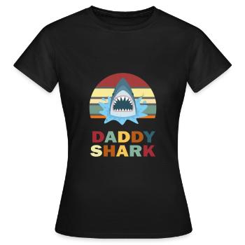 Father's Day Daddy Daddy Daddy Daddy Daddy Shark - Women's T-Shirt - black - Front - AI Model Female 172 dark (172cm)