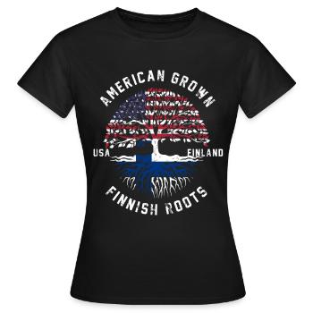 Finnland Nation Fahne Geschenk - Frauen T-Shirt - Schwarz - Vorne - AI Model Female 172 dark (172cm)