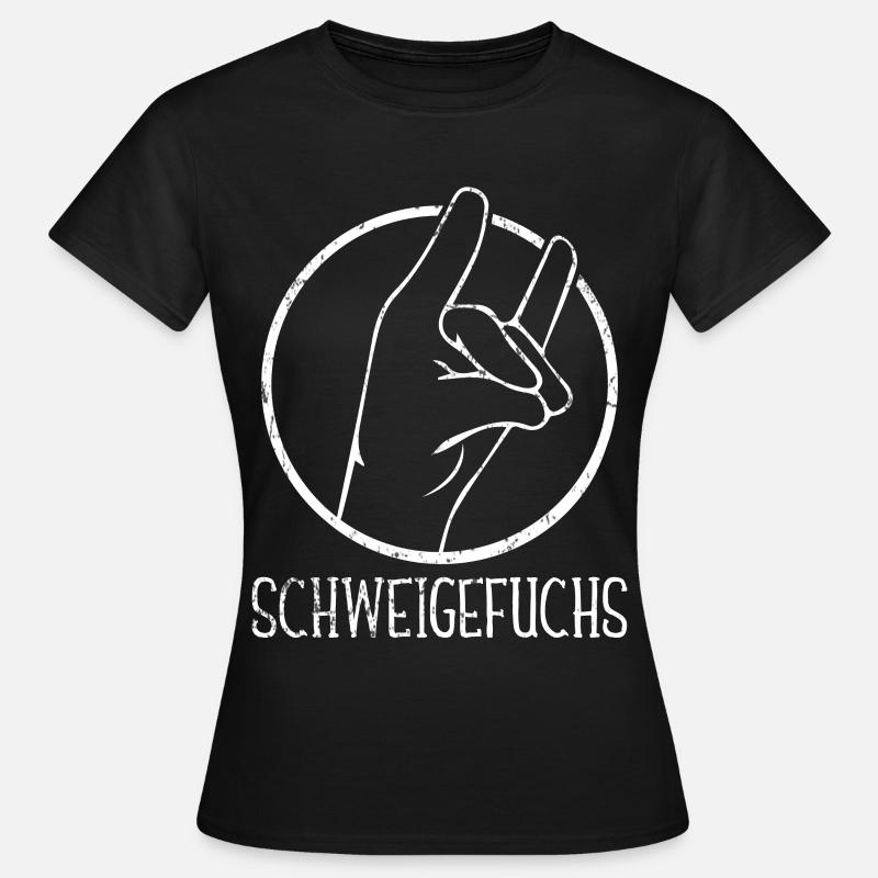 Lehrer Schweigefuchs Geschenk - Frauen T-Shirt - Schwarz