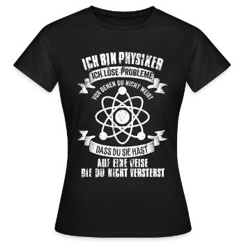 physicist - Women's T-Shirt - black - Front - AI Model Female 172 dark (172cm)
