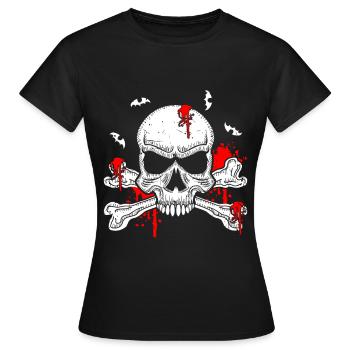 Crâne retro Sang Sang Sang Vintage - T-shirt Femme - noir - Devant - AI Model Female 172 dark (172cm)