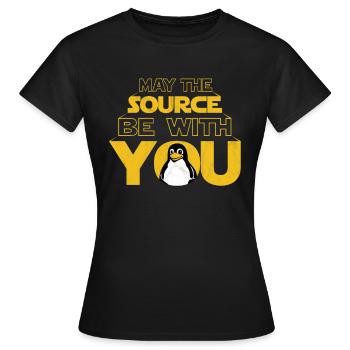 Que la source soit avec toi Dark nerd funny - T-shirt Femme - noir - Devant - AI Model Female 172 dark (172cm)