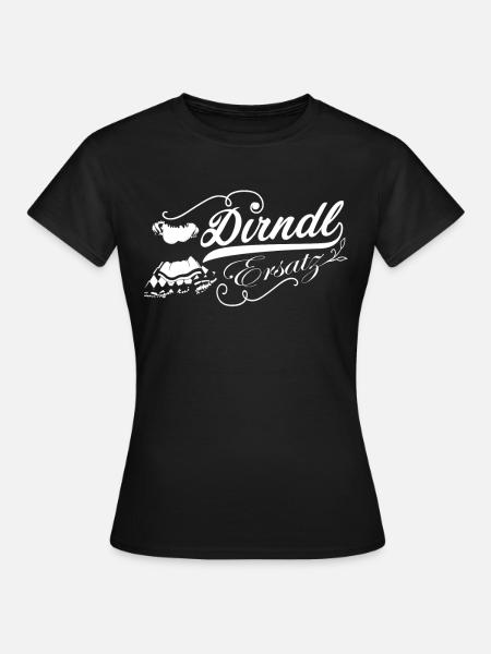 Dirndl Ersatz Dirndl Shirt - Frauen T-Shirt - Schwarz