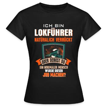 Train conducteur - T-shirt Femme - noir - Devant - AI Model Female 172 dark (172cm)