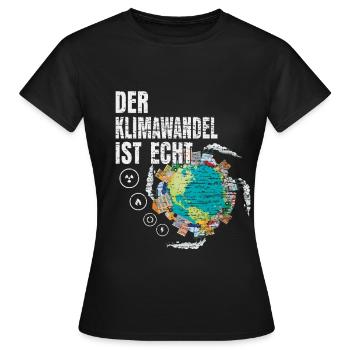 environmental Protection - Women's T-Shirt - black - Front - AI Model Female 172 dark (172cm)