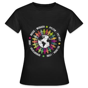 Protection du climat Respect de l'environnement - T-shirt Femme - noir - Devant - AI Model Female 172 dark (172cm)