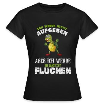 Sport Laufen Fitness Fluchen Schildkröte - Frauen T-Shirt - Schwarz - Vorne - AI Model Female 172 dark (172cm)