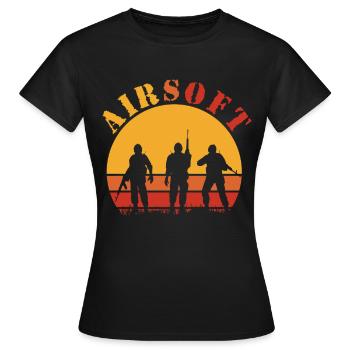 Airsoft - Frauen T-Shirt - Schwarz - Vorne - AI Model Female 172 dark (172cm)