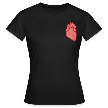 Realistisches Herz - Frauen T-Shirt - Schwarz - Vorne - AI Model Female 172 dark (172cm)