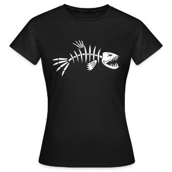 Squelette de poisson en arête de poisson - T-shirt Femme - noir - Devant - AI Model Female 172 dark (172cm)