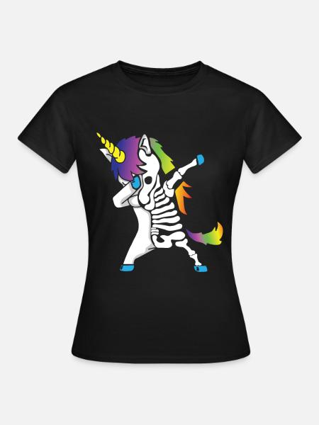 Einhorn Dabbing Halloween Kostüm - Frauen T-Shirt - Schwarz