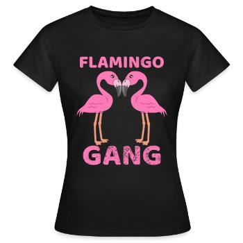 Flamingo Gang - T-shirt Femme - noir - Devant - AI Model Female 172 dark (172cm)