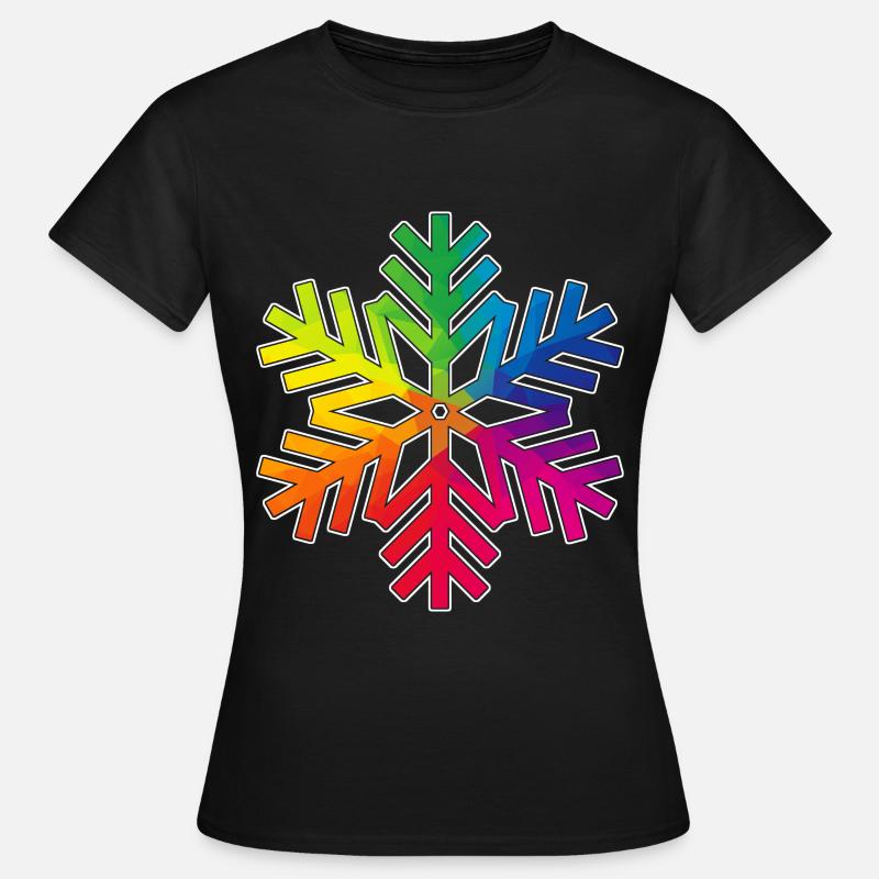 rainbow-colored snowflake - Women's T-Shirt - black