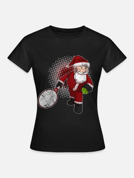 Père Noël tennis tennis - T-shirt Femme - noir