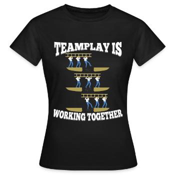 Teamplay Shirt - Frauen T-Shirt - Schwarz - Vorne - AI Model Female 172 dark (172cm)