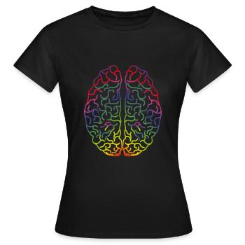 Colorful brain brain - Women's T-Shirt - black - Front - AI Model Female 172 dark (172cm)