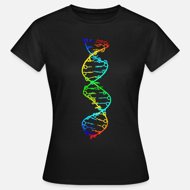 modèle coloré de molécule d'ADN d'acide désoxyribonucléique - T-shirt Femme - noir