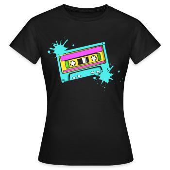 cassette - Women's T-Shirt - black - Front - AI Model Female 172 dark (172cm)