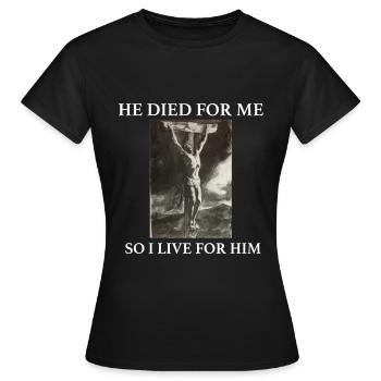 Le christianisme cadeau - T-shirt Femme - noir - Devant - AI Model Female 172 dark (172cm)