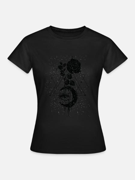 Moon Rose T-shirt abstract - Vrouwen T-shirt - zwart