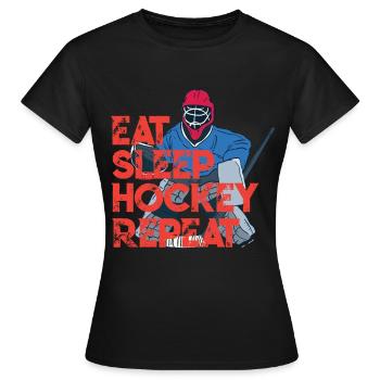 Eishockeytorwart Eishockey Goalie Hockey - Frauen T-Shirt - Schwarz - Vorne - AI Model Female 172 dark (172cm)