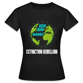 Je fais ça! Extinction Rébellion - T-shirt Femme - noir - Devant - AI Model Female 172 dark (172cm)