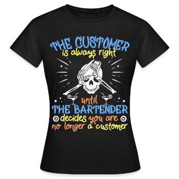 Serveuse serveuse Barman Barman Barman chemise de barman - T-shirt Femme - noir - Devant - AI Model Female 172 dark (172cm)
