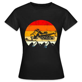Vintage retro snowmobile - Women's T-Shirt - black - Front - AI Model Female 172 dark (172cm)