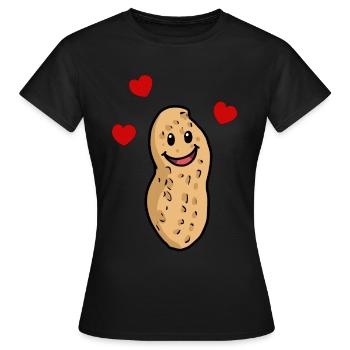 Amitié romantique coeur de cacahuète - T-shirt Femme - noir - Devant - AI Model Female 172 dark (172cm)
