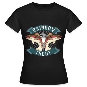 Truite arc-en-ciel, pêche à la truite - T-shirt Femme - noir - Devant - AI Model Female 172 dark (172cm)