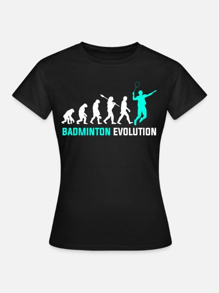 Badminton Evolution - Frauen T-Shirt - Schwarz