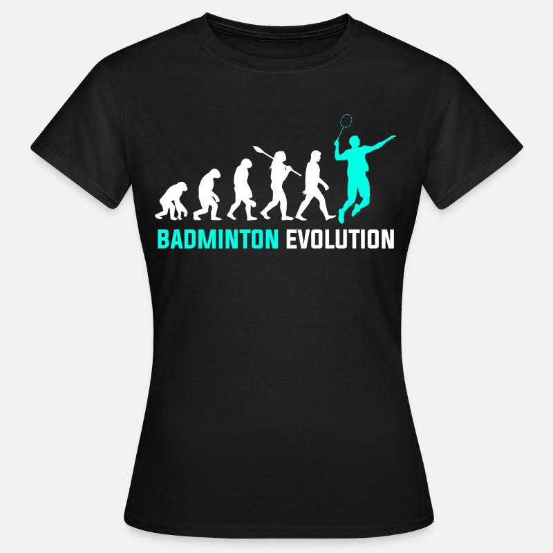 Badminton Evolution - Frauen T-Shirt - Schwarz