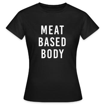 Fleisch Fleischfresser Grillen Spruch Geschenk - Frauen T-Shirt - Schwarz - Vorne - AI Model Female 172 dark (172cm)