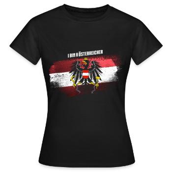 Autriche | Drapeau et armoiries, aigle fédéral - T-shirt Femme - noir - Devant - AI Model Female 172 dark (172cm)