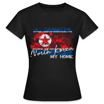 Corée du Nord Corée du Nord - T-shirt Femme - noir - Devant - AI Model Female 172 dark (172cm)