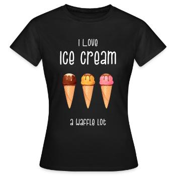 Eiscreme Eis Softeis Waffel Eisdiele Geschenk - Frauen T-Shirt - Schwarz - Vorne - AI Model Female 172 dark (172cm)