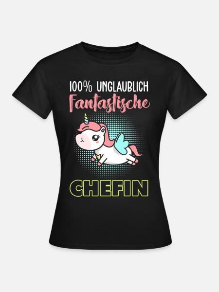 Einhorn Chefin - Frauen T-Shirt - Schwarz
