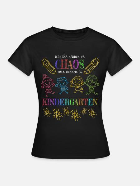 Lustiges Kindergarten Erzieherin Vorschule Kita - Frauen T-Shirt - Schwarz