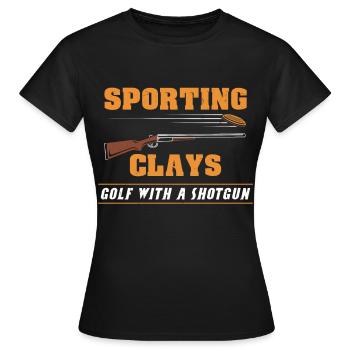 Shooting target clay pigeon shooting - Women's T-Shirt - black - Front - AI Model Female 172 dark (172cm)
