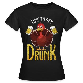 Thanksgiving Truthahn Festtag - Frauen T-Shirt - Schwarz - Vorne - AI Model Female 172 dark (172cm)