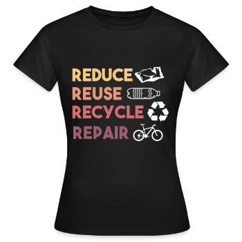 Recycler la protection de l'environnement contre le plastique - T-shirt Femme - noir - Devant - AI Model Female 172 dark (172cm)