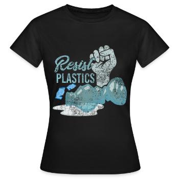 Résist Plastics Zéro déchet en plastique sans plastique Spr - T-shirt Femme - noir - Devant - AI Model Female 172 dark (172cm)