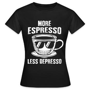 Espresso - Frauen T-Shirt - Schwarz - Vorne - AI Model Female 172 dark (172cm)