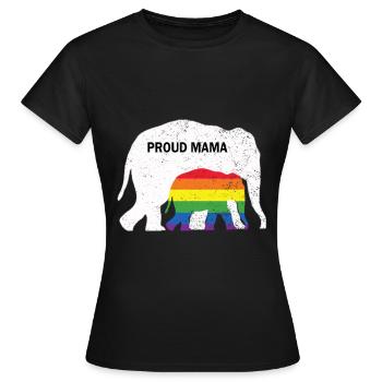 Gay Pride gåva - T-shirt dam - svart - Fram - AI Model Female 172 dark (172cm)