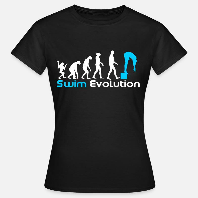 Évolution de la natation - T-shirt Femme - noir