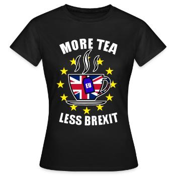 Brexit British flag tea EU UK - Women's T-Shirt - black - Front - AI Model Female 172 dark (172cm)