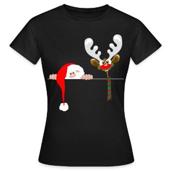 fou le père noël drôle - T-shirt Femme - noir - Devant - AI Model Female 172 dark (172cm)