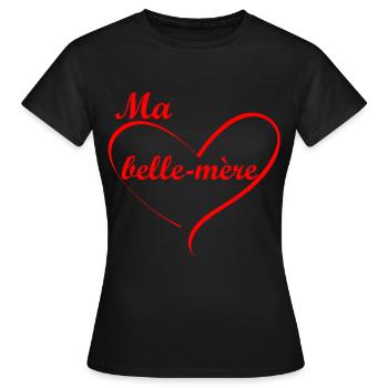 ma belle mère - T-shirt Femme - noir - Devant - AI Model Female 172 dark (172cm)